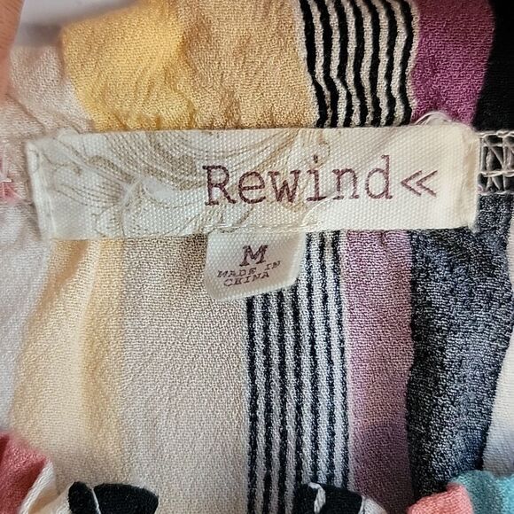 Rewind Striped Off The Shoulder Womens Top Size M - Picture 8 of 11